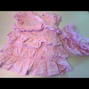 First Moments Pink Ruffled baby dress sz. 6 months